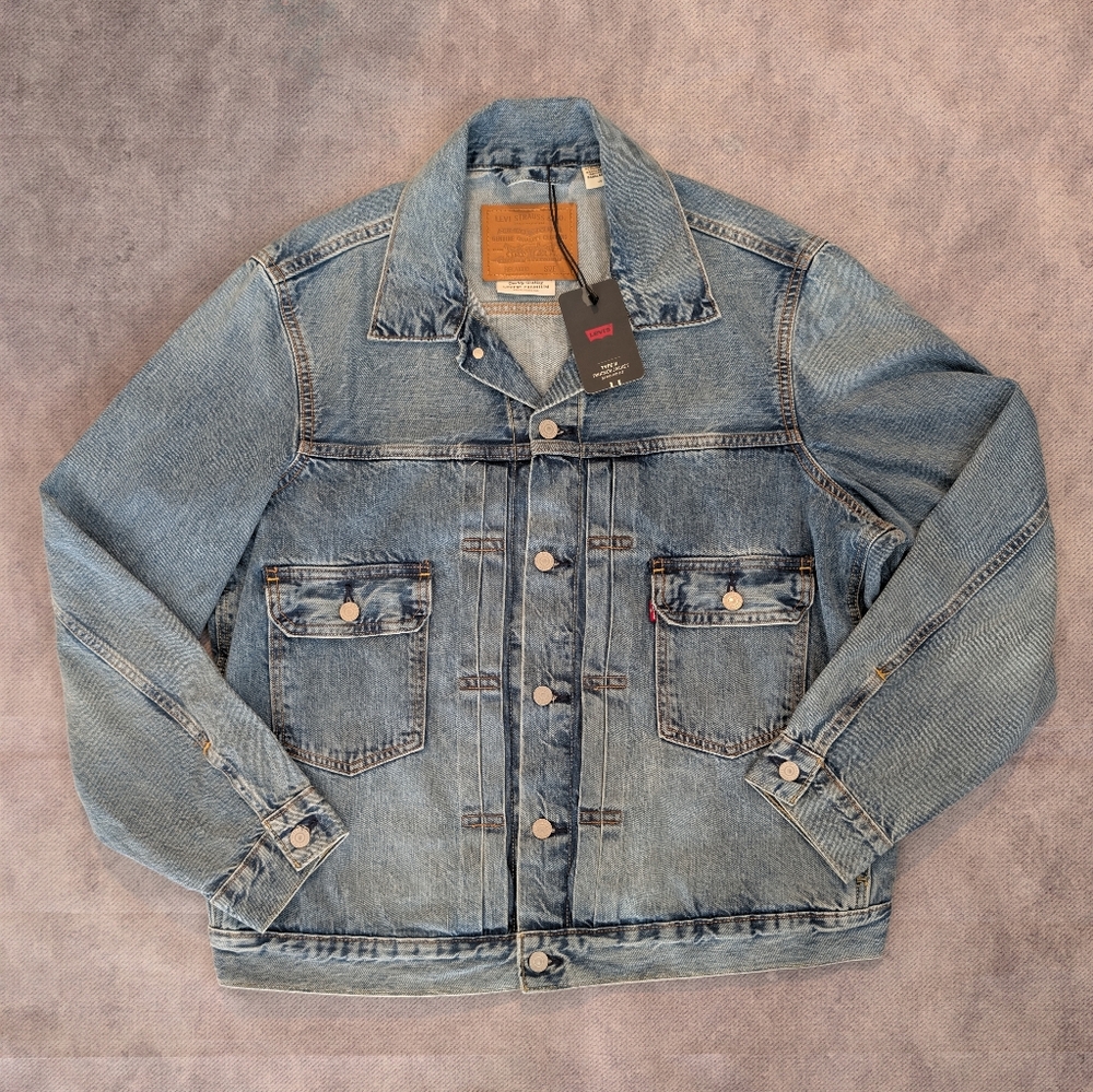 Levi's Premium NWT Type II Selvedge Trucker Jean Jacket Men's Size M Medium Wash